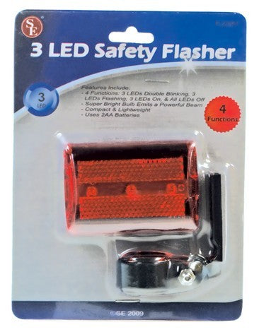 3 LED Safety Flasher with Bicycle Attachment