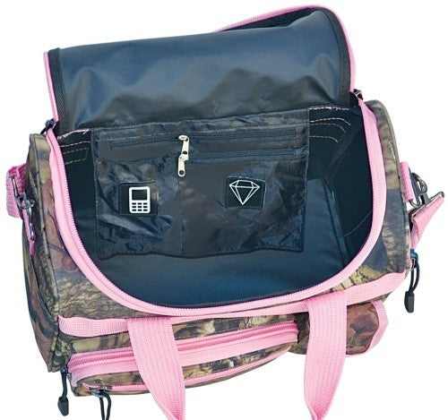 Ladies' Mossy Oak Infinity Duffel Carry-On Bag, 13 Inch with Pink Trim (MO14P)