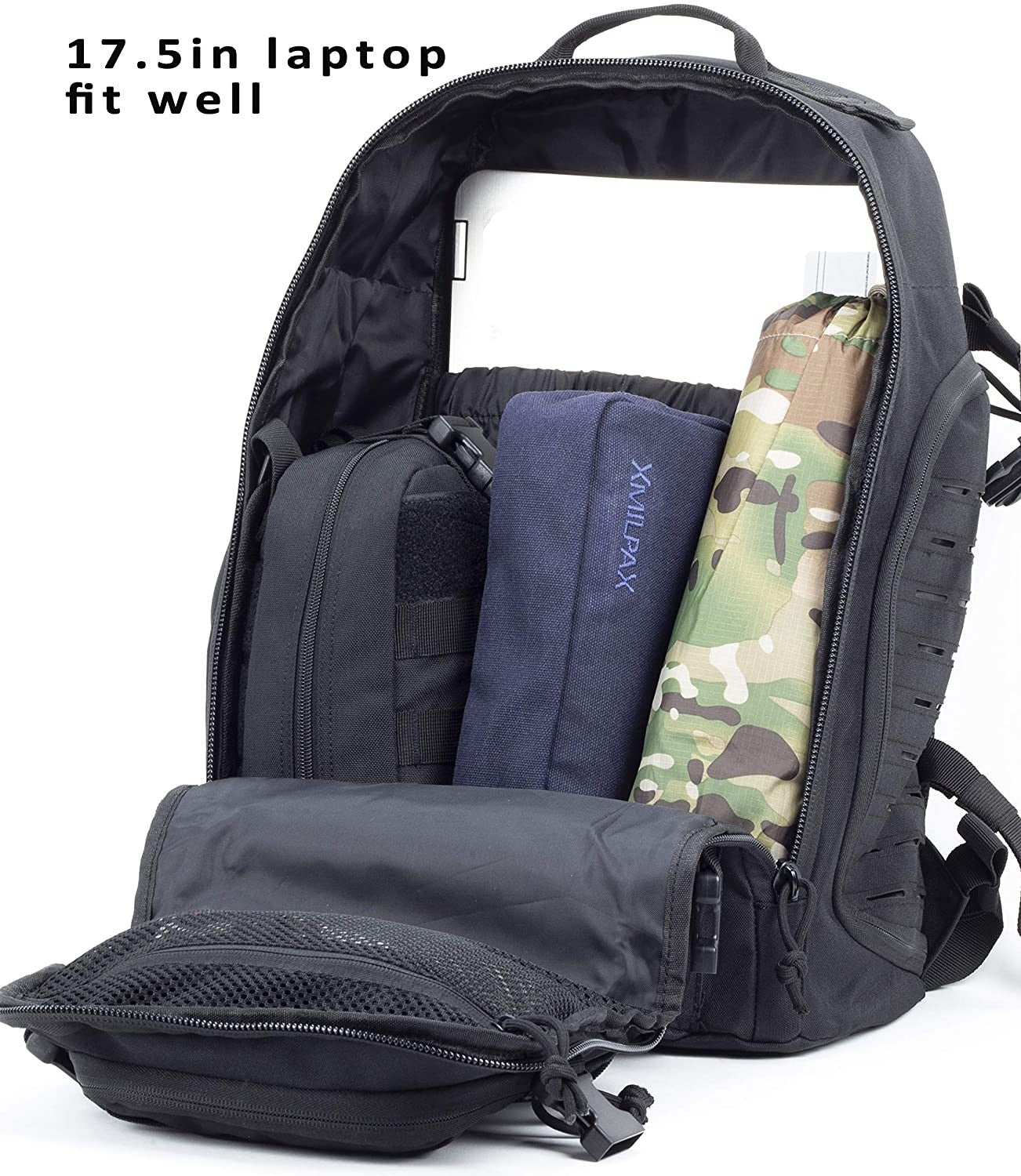 Military Tactical Backpack Bugout Bag Lazer Cut MOLLE Hiking Backpack Daypack EDC Pack 40L