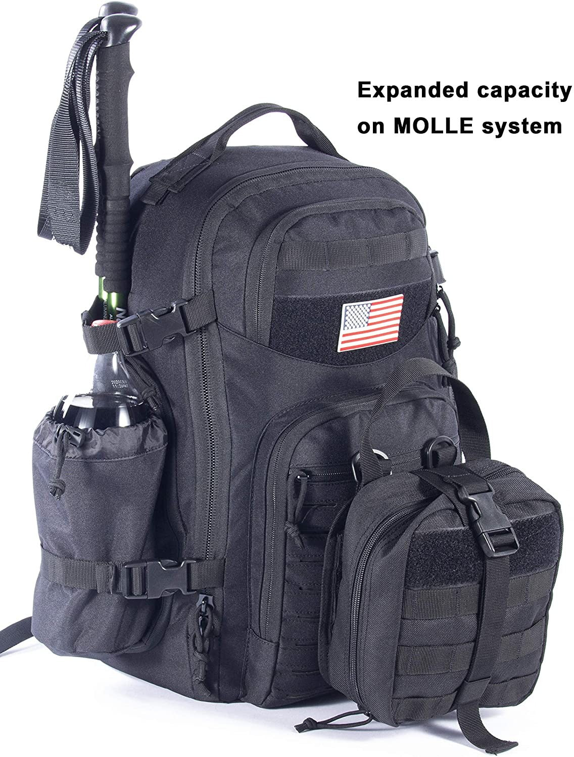 Military Tactical Backpack Bugout Bag Lazer Cut MOLLE Hiking Backpack Daypack EDC Pack 40L