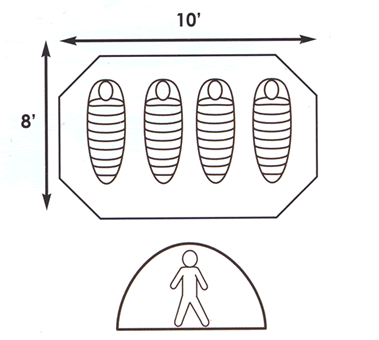 Texsport Clear Creek 4 Person Vestibule Tent