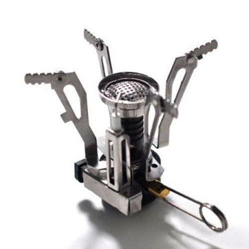 Mini Portable Ultralight Backpacking Canister Camp Stove with Piezo Ignition